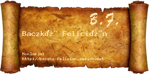 Baczkó Felicián névjegykártya